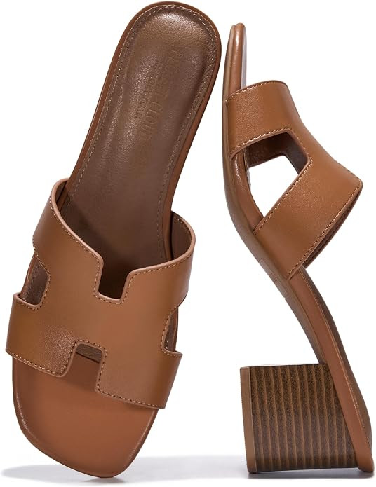 Project Cloud 100% Genuine Leather Heeled Sandals for Women - Memory Foam Insole Sandals Women Fo... | Amazon (US)