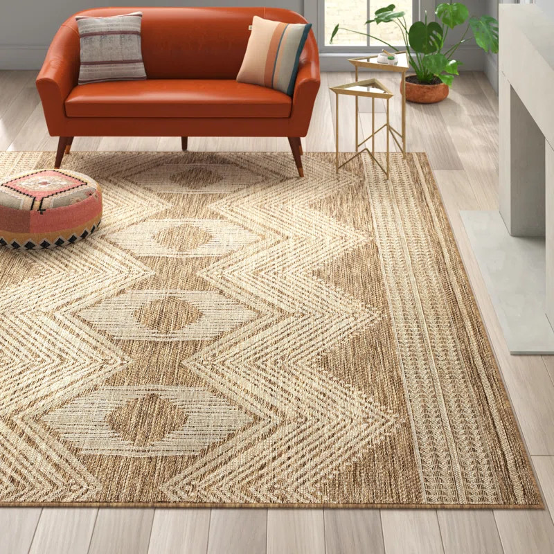 Kendall Indoor / Outdoor Area Rug in Tan | Wayfair North America