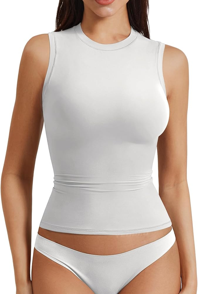 YEOREO Women's High Neck Double Lined Sleeveless Tops Full Length Fitted Going Out Tank Top Worko... | Amazon (CA)