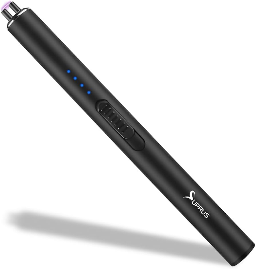 SUPRUS Electric Arc Windproof Flameless USB Rechargeable Lighter with Safety Lock for Candle (Bla... | Amazon (US)