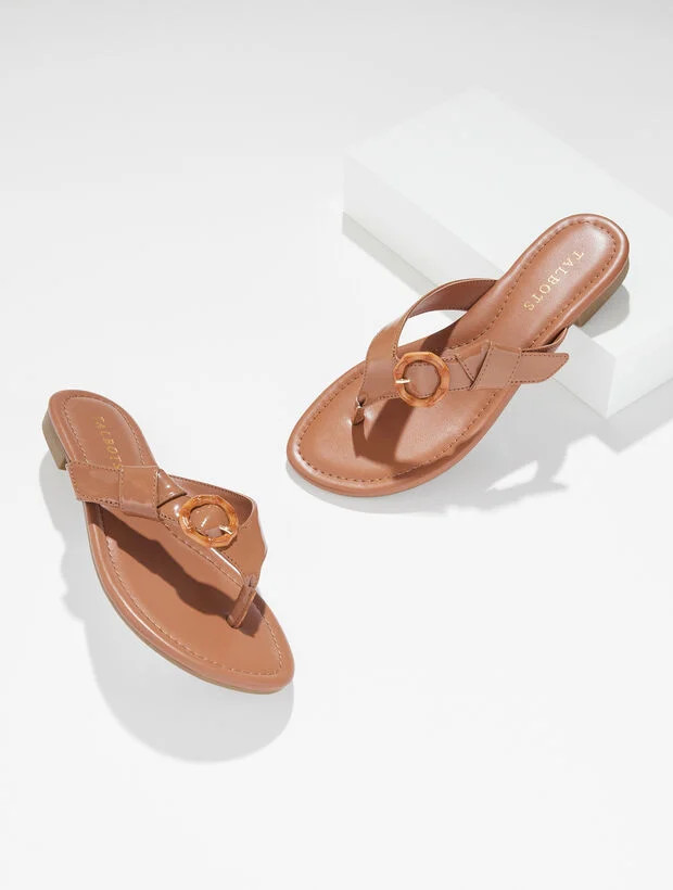 Gia Buckle Thong Sandals | Talbots