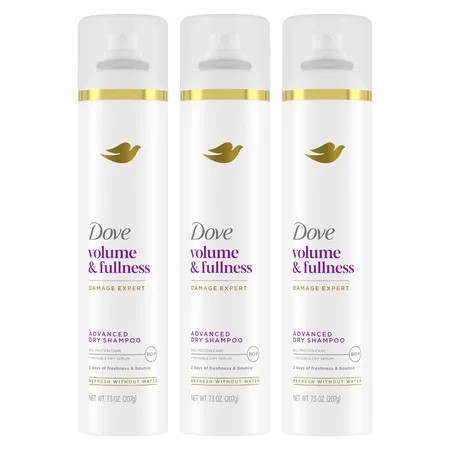 (3 pack) Dove Advanced Advanced Refresh & Revive Flat Hair Without Water Volume & Fullness for 2 Days of Freshness & Bounce, 7.3 oz | Walmart (US)