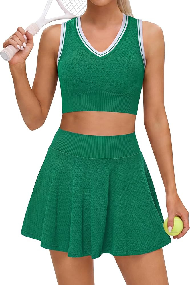 BMJL Womens Tennis Dress Athletic Two Piece Golf Summer White Mini Dress Casual with Shorts Vacat... | Amazon (US)