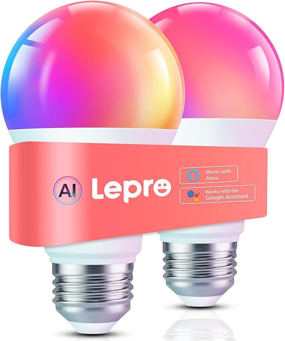 Lepro B1 AI Smart Light Bulbs - WiFi & Bluetooth RGBWW Color Changing LED Bulb Works with Alexa &... | Amazon (US)