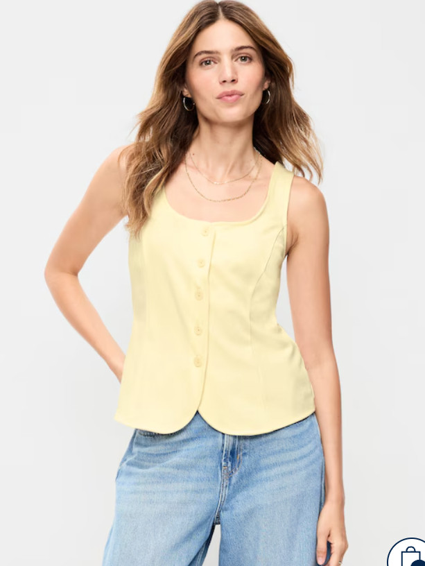 Sleeveless Button-Down Top
 

 #LTKdayinmylife #LTKgrwm #LTKootd