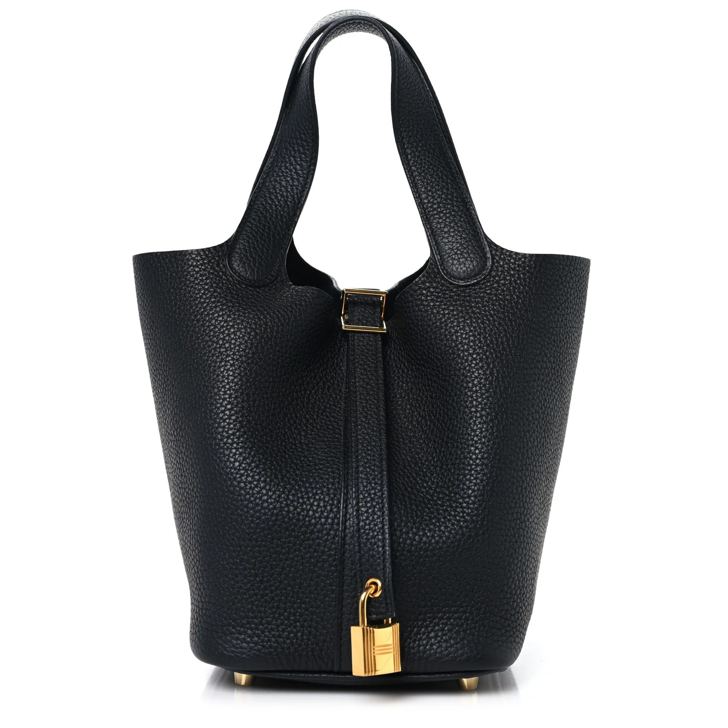 Taurillon Clemence Picotin Lock 18 PM Black | FASHIONPHILE (US)