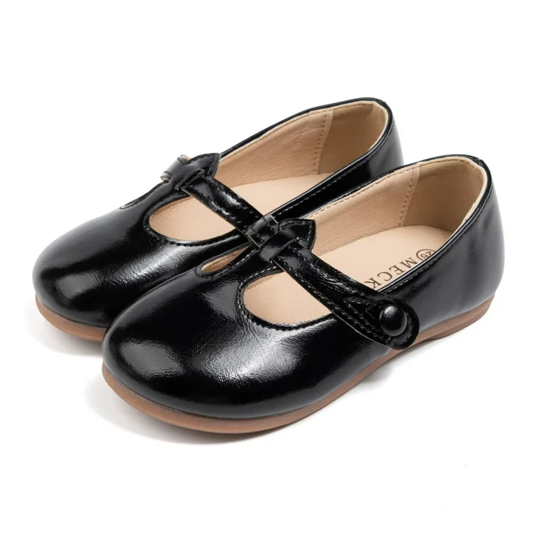 Meckior Toddler Girls Dress Shoes Little Girls Mary Jane Soft Sole Princess Shoes for Little Kids | Walmart (US)