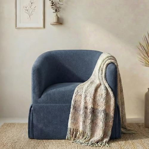 Swivel Accent Chair, 360 Degree Performance Fabric Armchair Modern Barrel Chairs Armchair for Liv... | Amazon (US)