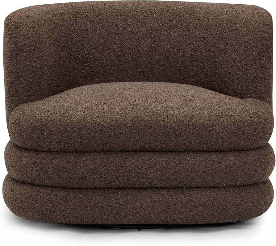 Tov Furniture Astor Brown Boucle Swivel Hotel Lounge Chair | Amazon (US)