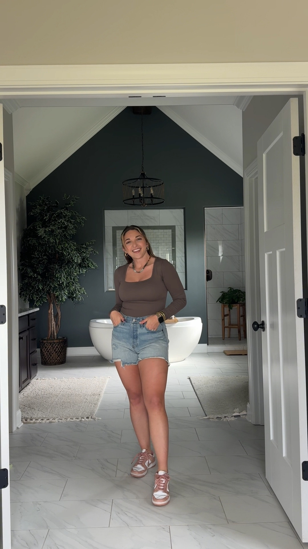 Wearing size medium in the bodysuit & size 4 in the denim shorts. I’m 5’2

#LTKFindsUnder50 #LTKStyleTip #LTKSeasonal