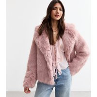 Women's Pale Pink Shaggy Faux Fur Coat New Look | New Look (UK)