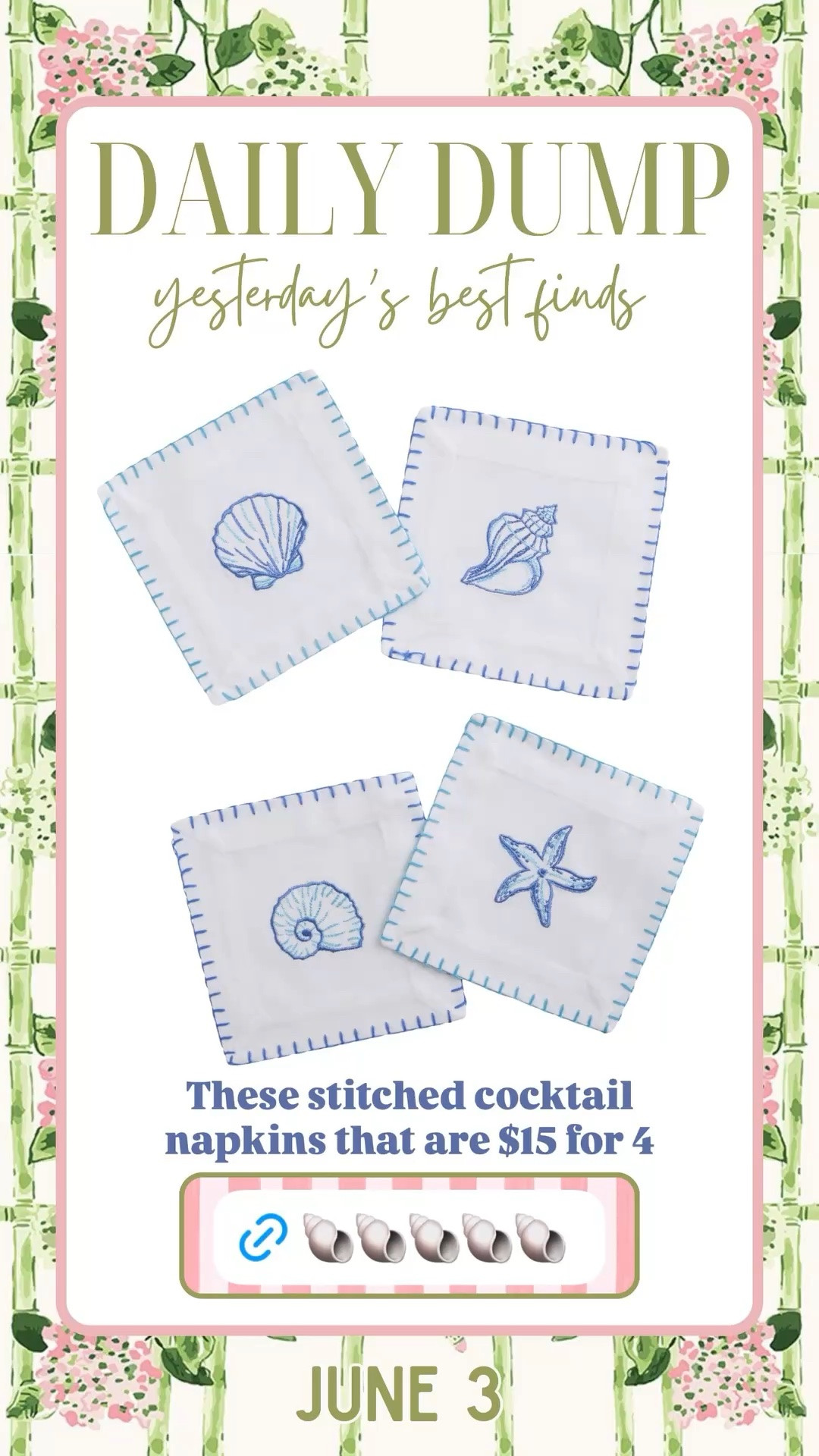 These stitched cocktail napkins that are $15 for 4
