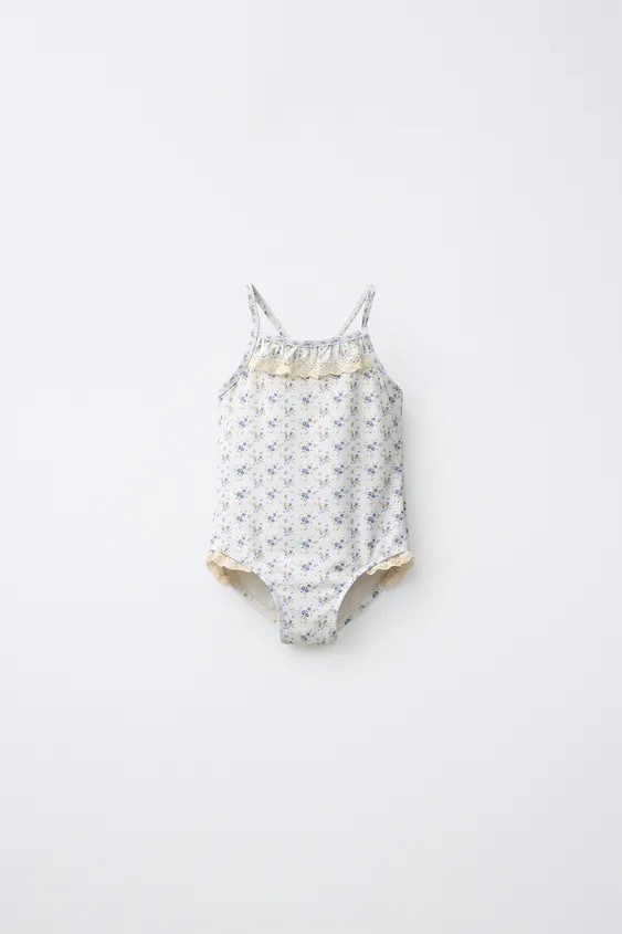 2-6 YEARS/ LACE TRIM FLORAL SWIMSUIT | Zara US
