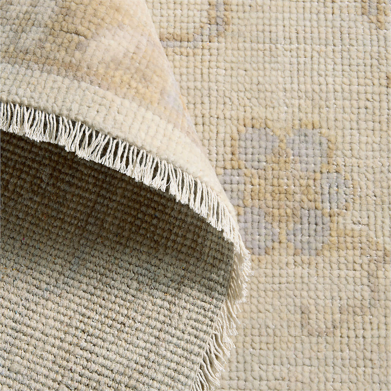 Lisse Wool Traditional Hand-Knotted Ivory Area Rug 6'x9' | Crate & Barrel | Crate & Barrel