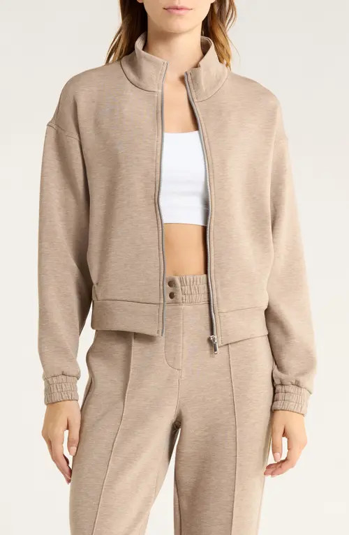 SPANX® Brushed AirEssentials® Jacket in Birch Heather at Nordstrom, Size Small | Nordstrom
