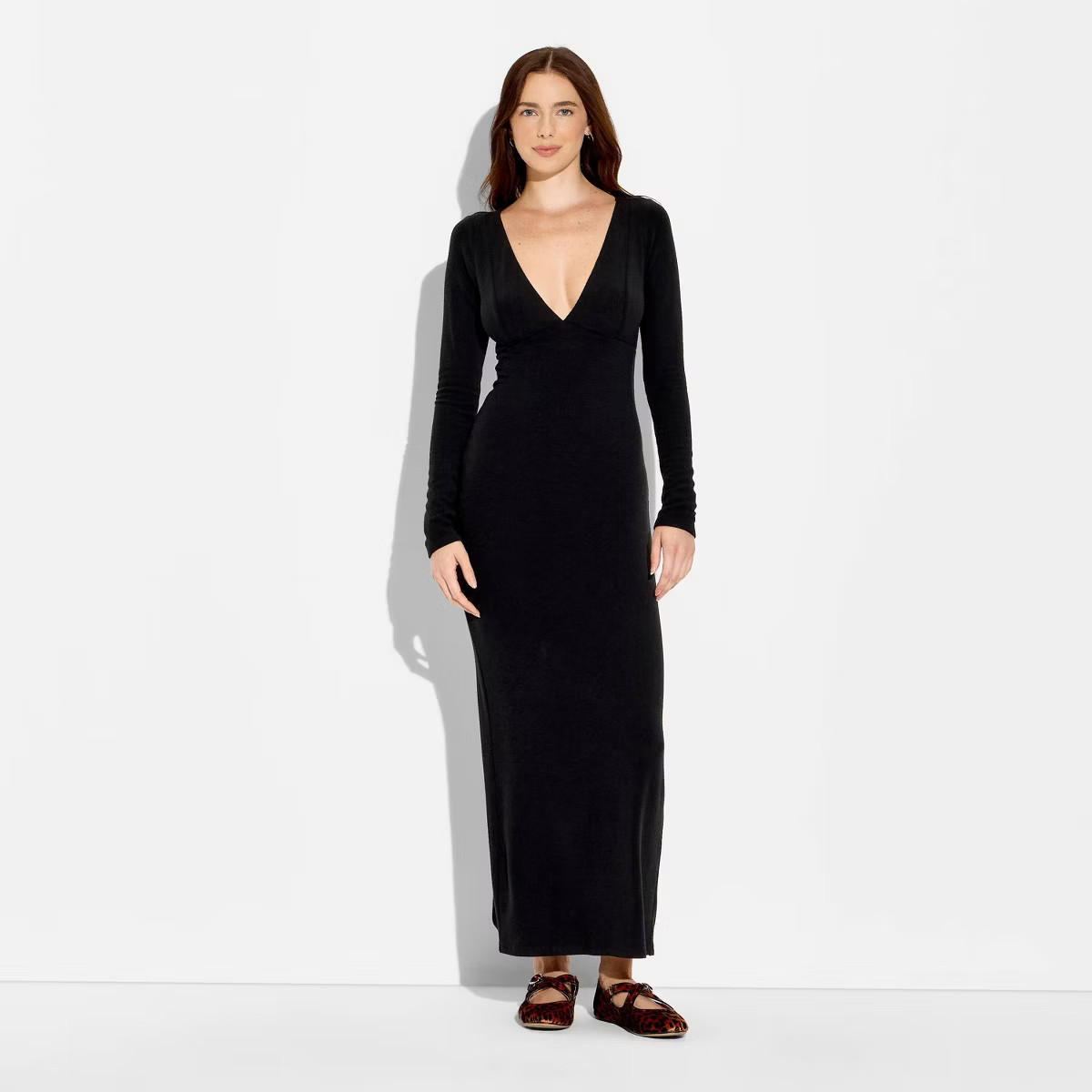 Women's Cozy Long Sleeve Maxi Empire Waist Dress - Wild Fable™ | Target