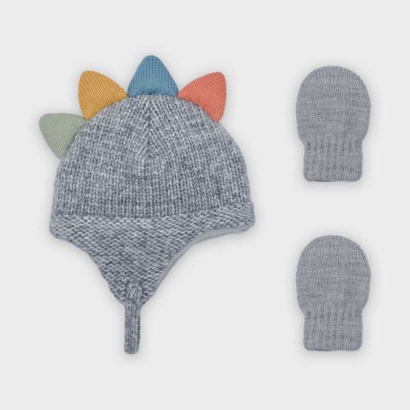 Baby Boys' 2pc Hat and Glove Set - Cat & Jack™ Light Gray | Target