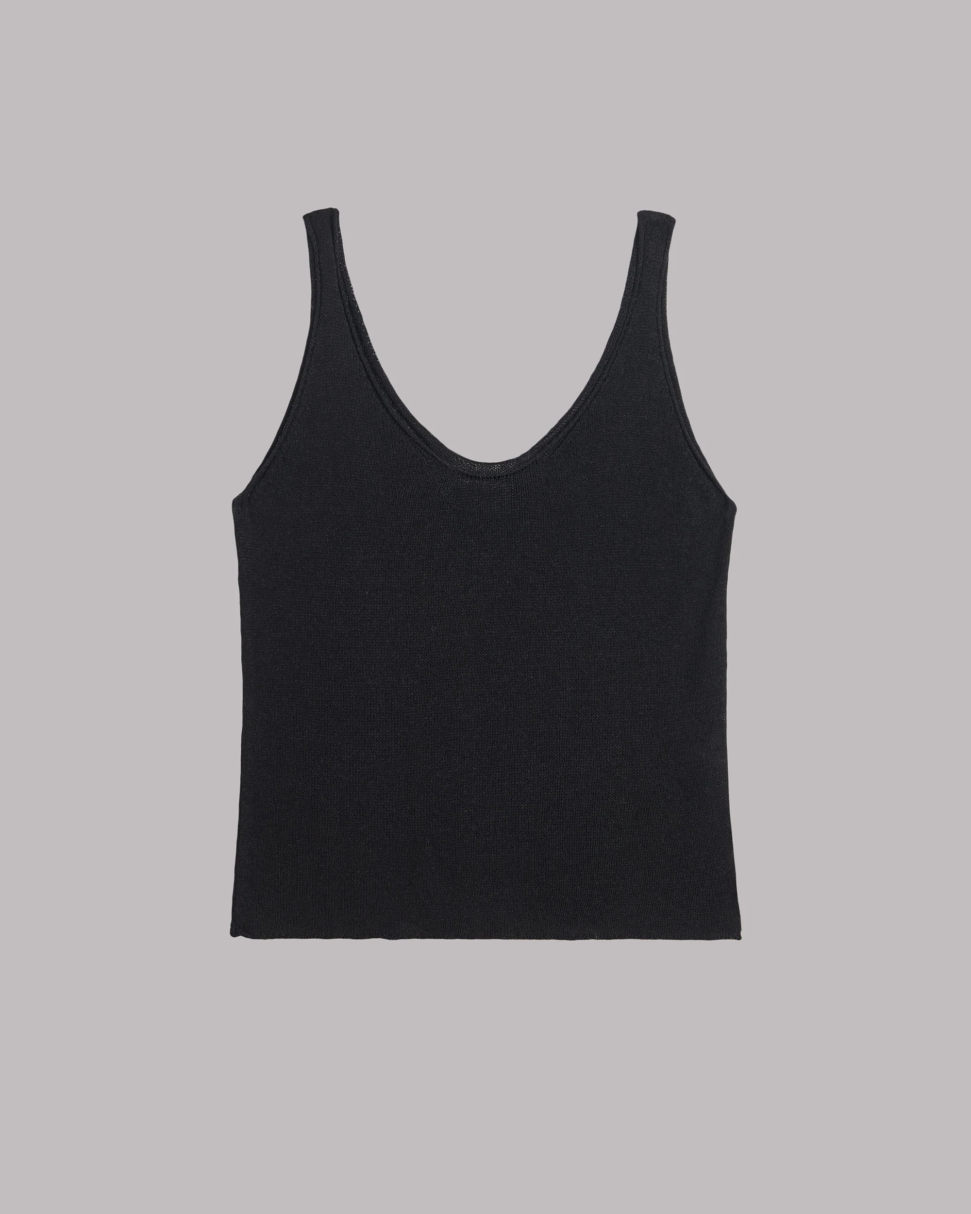 The Black Thin Knit Tank Top | MIKUTA