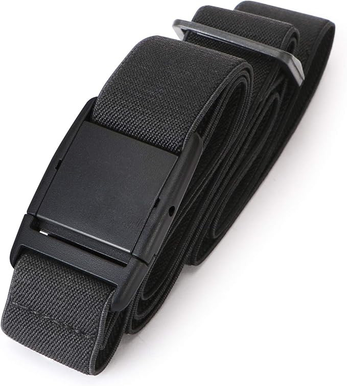 No Show Stretch Belt for Women Elastic Belt with Flat Buckle for Jeans Pants | Amazon (US)