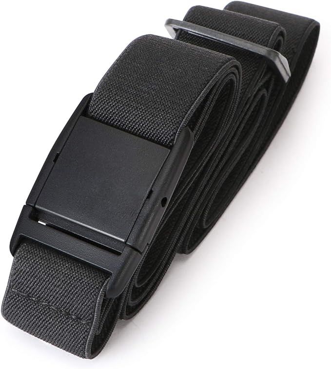 No Show Stretch Belt for Women Elastic Belt with Flat Buckle for Jeans Pants | Amazon (US)