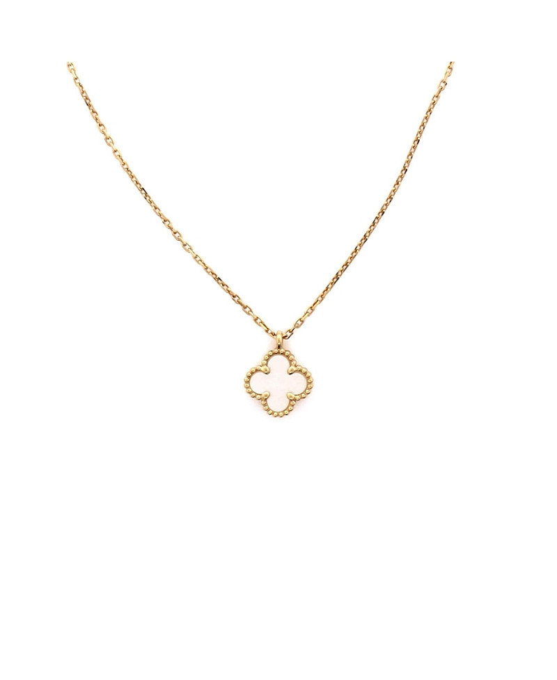 Pre-Owned Van Cleef & Arpels Sweet Alhambra Pendant Necklace 18K Gold and Mother of Pearl 16.25 | Bloomingdale's (US)