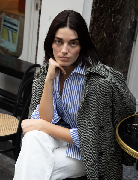 The Boyfriend: Poplin, Royal Blue Stripe | With Nothing Underneath