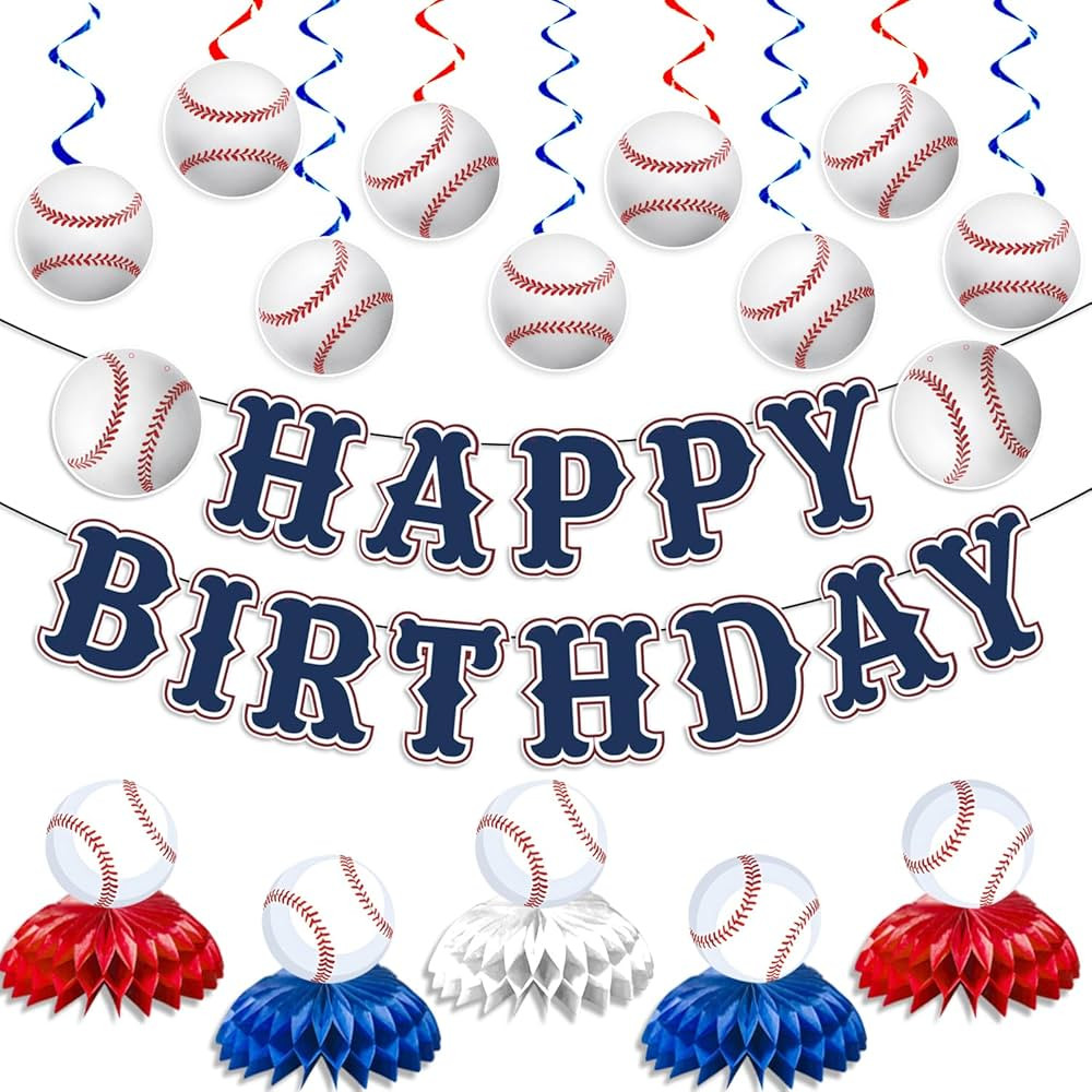 Baseball Party Decorations, Baseball Birthday Party Decorations Includes Happy Birthday Banner Ba... | Amazon (US)