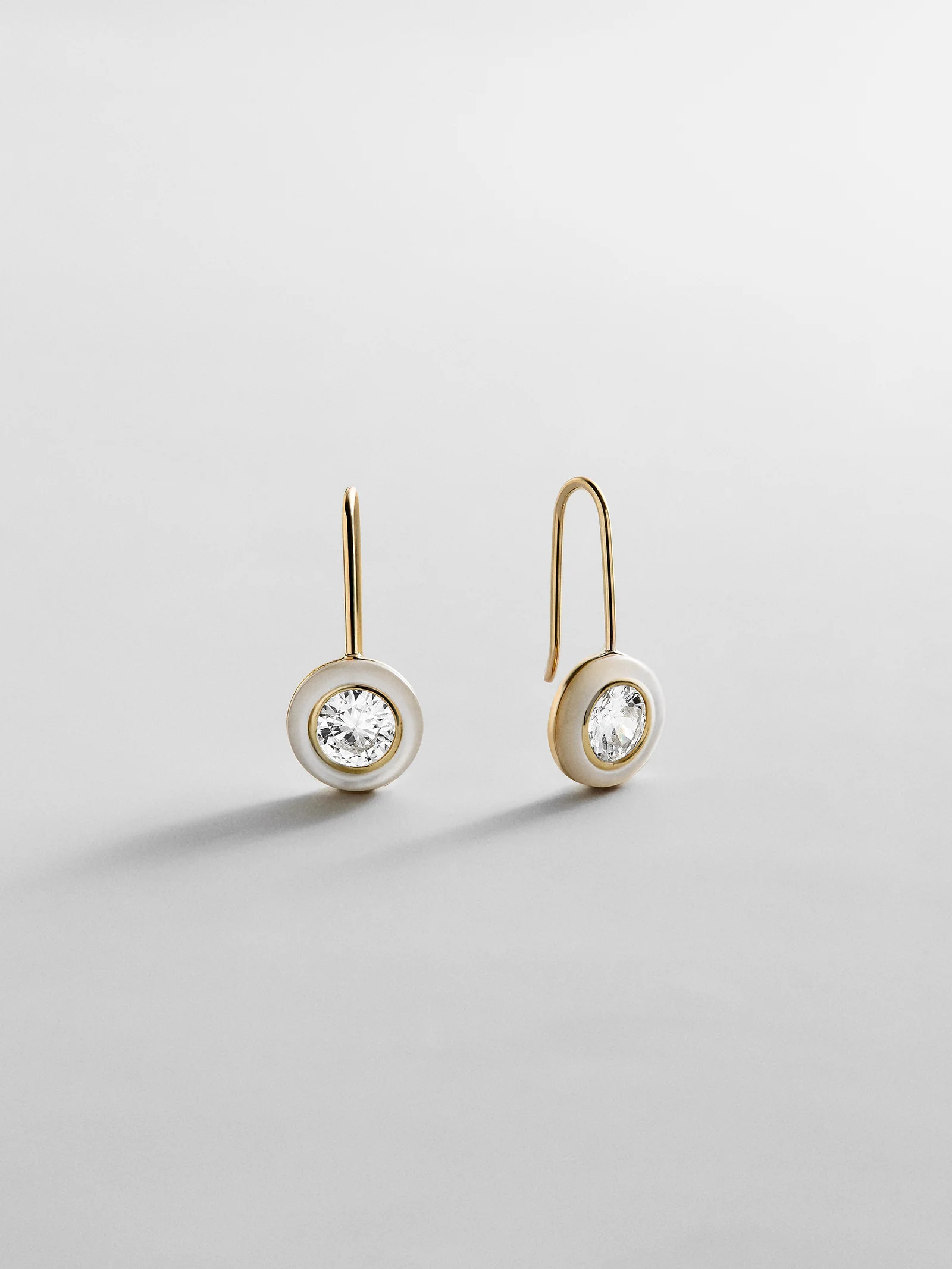 Fallon 14K Gold Semi-Precious Earrings - White Quartz | BaubleBar