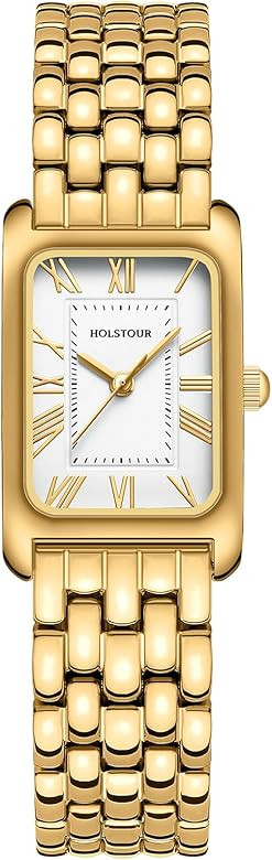 Watches for Women Vintage Bracelet Roman Dial Rectangular Case Gold Watch Waterproof with Tools | Amazon (US)
