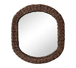 Hand-Braided Roseau Rattan Oval Mirror | Pottery Barn (US)