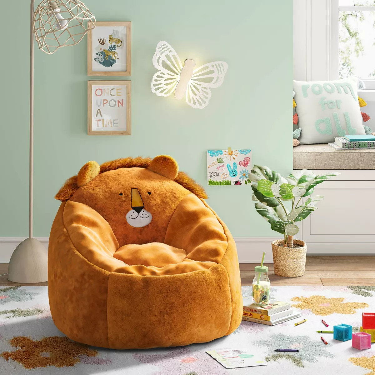 Kids' Lion Bean Bag Brown - Pillowfort™ | Target