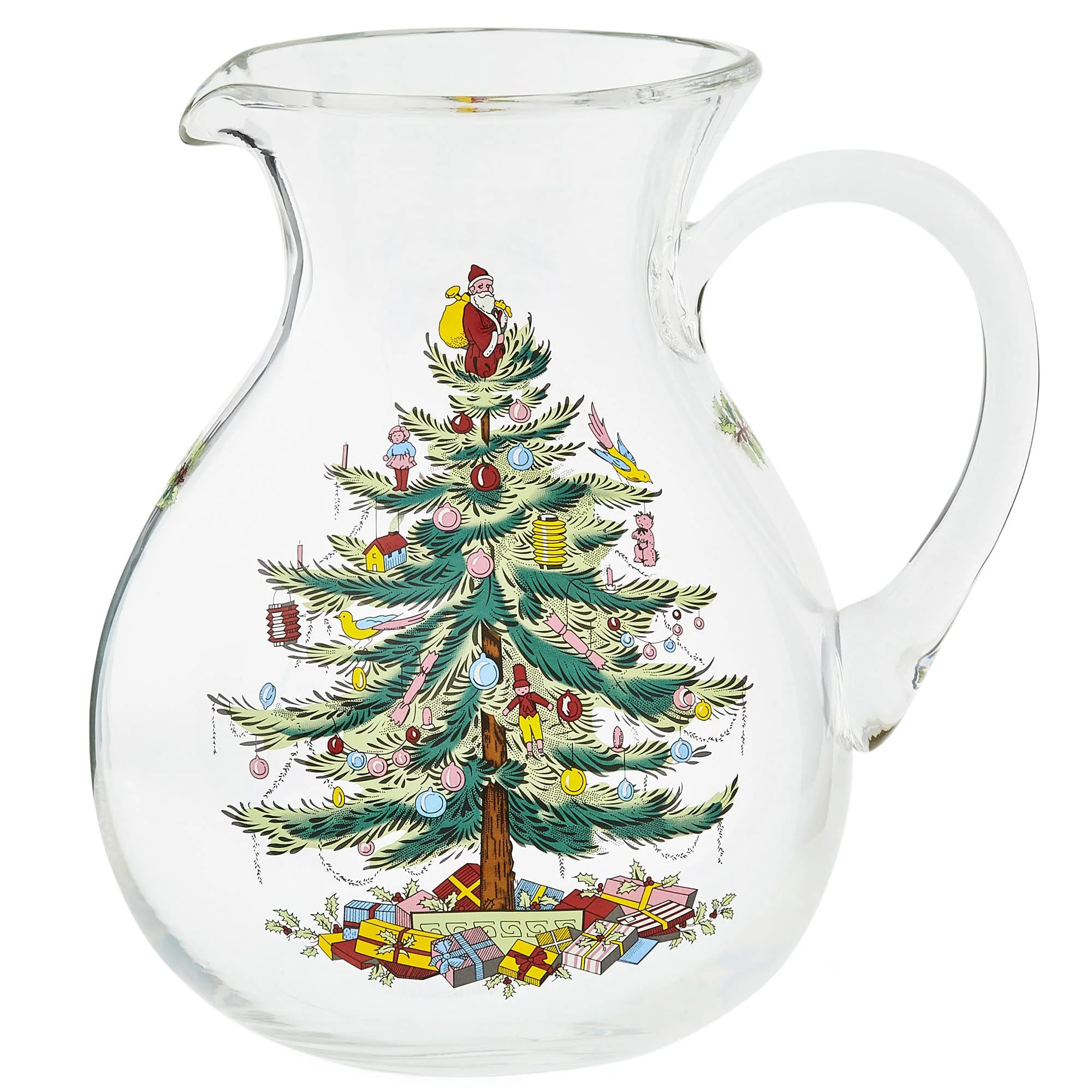 Spode Christmas Tree Glass Pitcher - Festive 96 Oz Large Glass Pitcher for Holidays, Crystal-Clea... | Walmart (US)