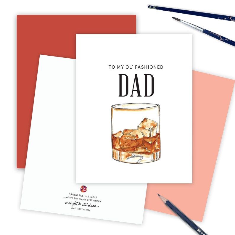 Happy Father's Day Card, Ol' Fashioned Dad, Father's Day Greeting, Father's Day Card for Dad, Coc... | Etsy (US)
