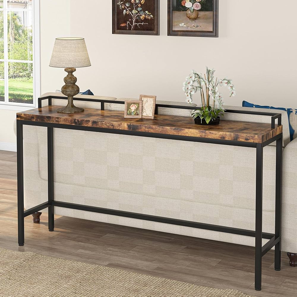 Tribesigns 70.9 inch Extra Long Sofa Table, Narrow Console Table Behind Couch, Rustic Industrial ... | Amazon (US)