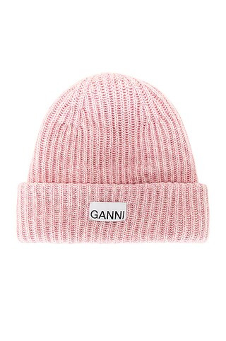 Ganni Structured Rib Beanie in Lilac Sheet | FWRD | FWRD 