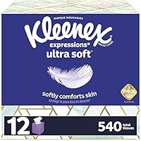 Kleenex Expressions Ultra Soft Facial Tissues, Soft Facial Tissue, 12 Cube Boxes, 45 Tissues per Box | Amazon (US)