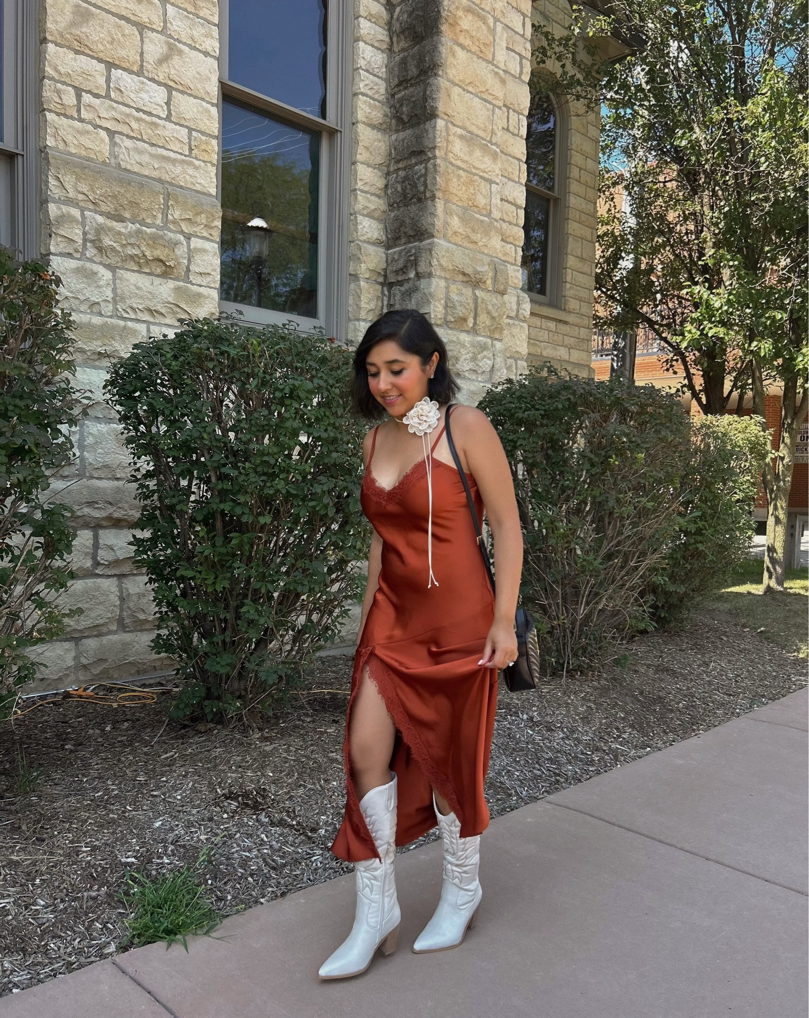 Girly fall dress + cowboy boots + floral necklace 🧡

#LTKfindsunder100 #LTKSeasonal #LTKshoecrush