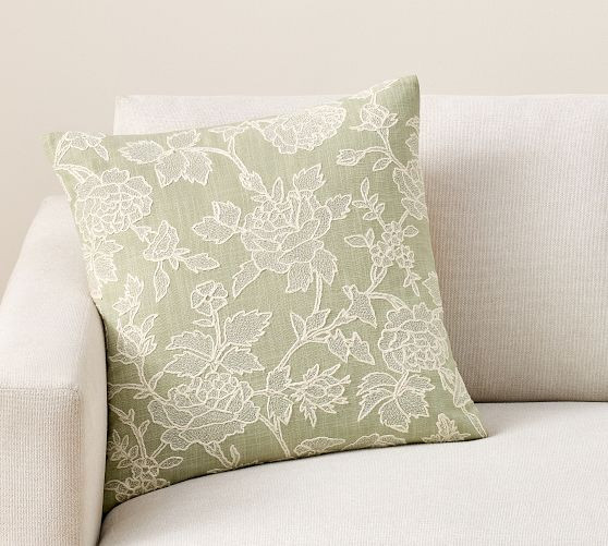 Kravet Rose Toile Embroidered Pillow Cover | Pottery Barn (US)