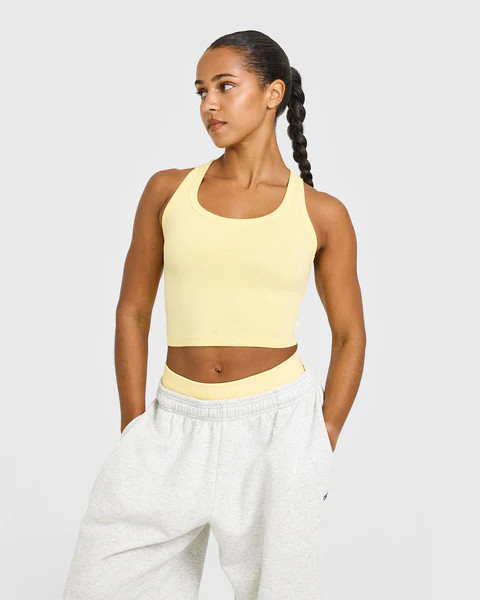 Cotton Fitted Mid Vest 
 Sherbert Yellow | Oner Active (UK / US)