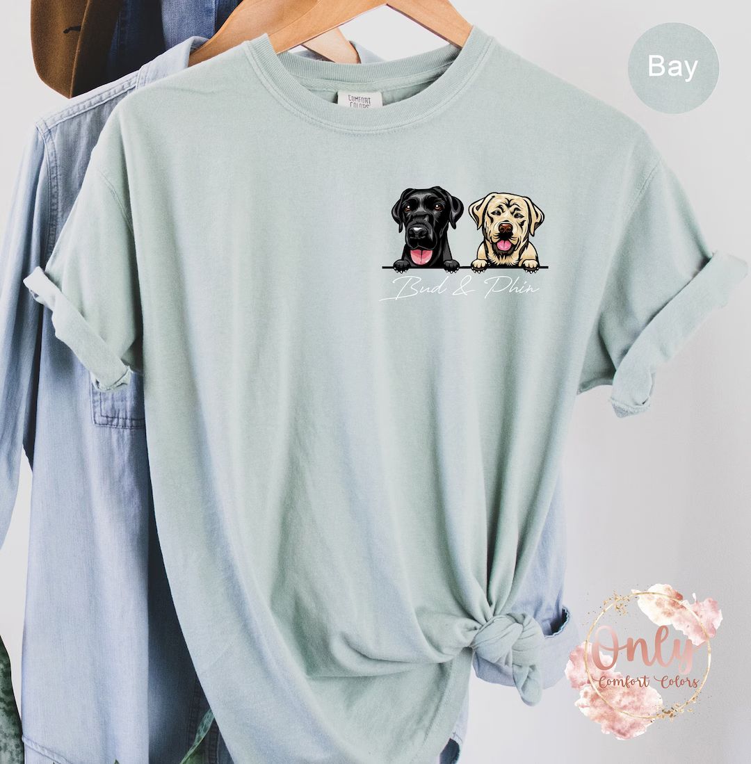 Custom Dog Mom Shirt, Custom Dog Dad Shirt, Comfort Colors Shirt, Personalized Dog Shirt, Gift fo... | Etsy (US)