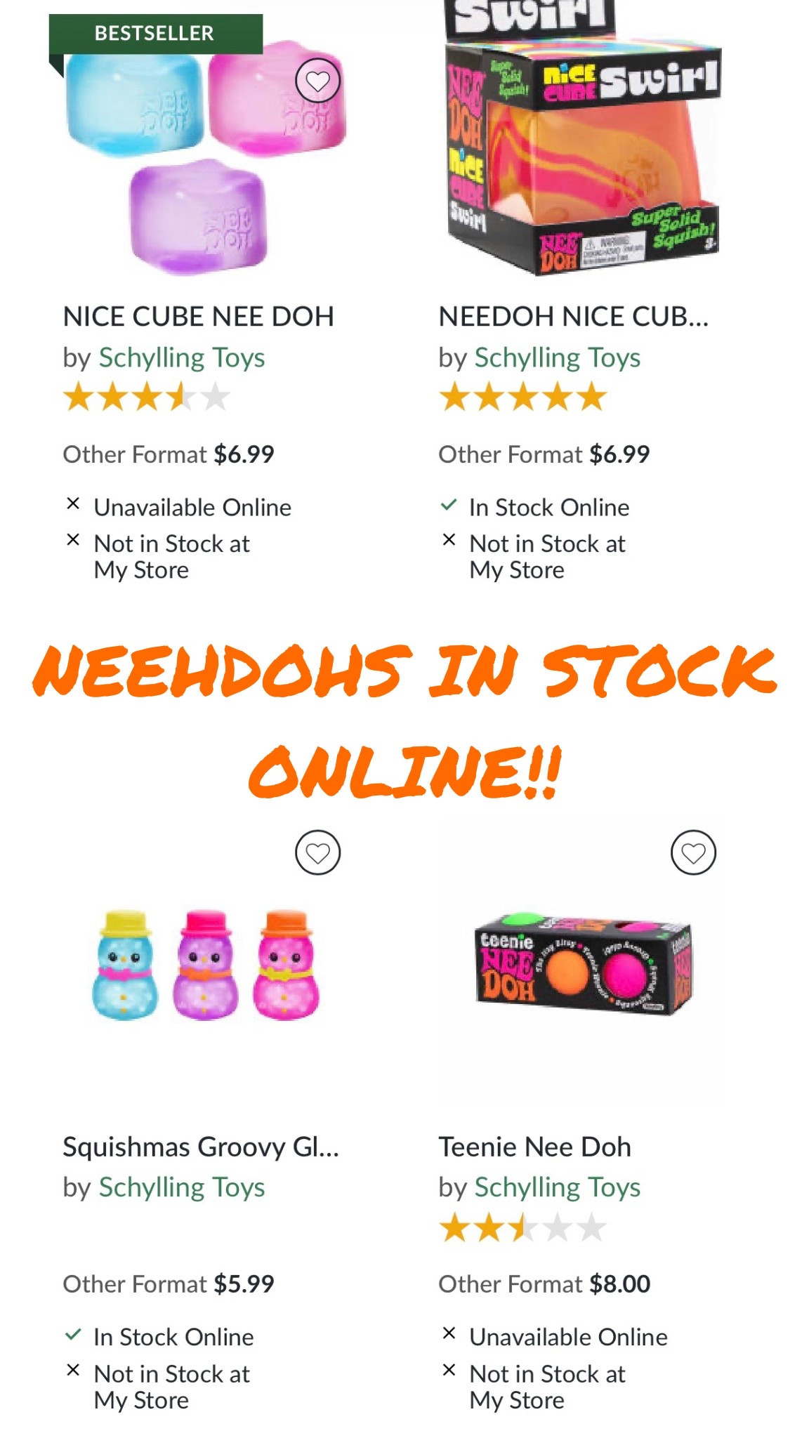 Two kinds of needohs in stock for those that are on the hunt! 

#LTKstorytime #LTKmomlife #LTKKids