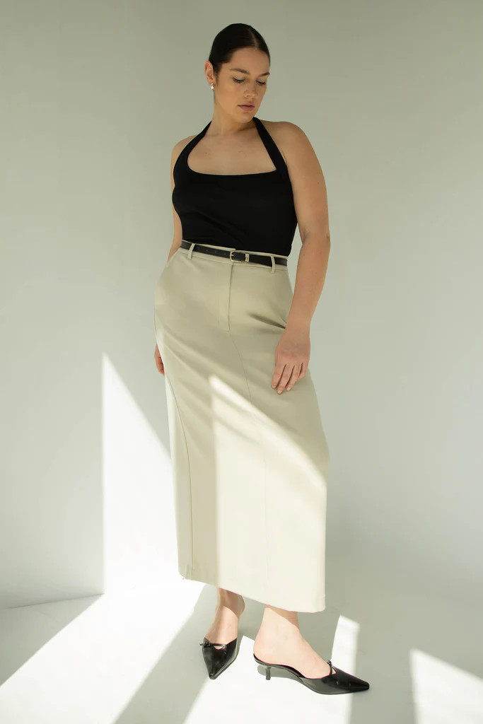MAXI SUITING SKIRT | OAK + FORT