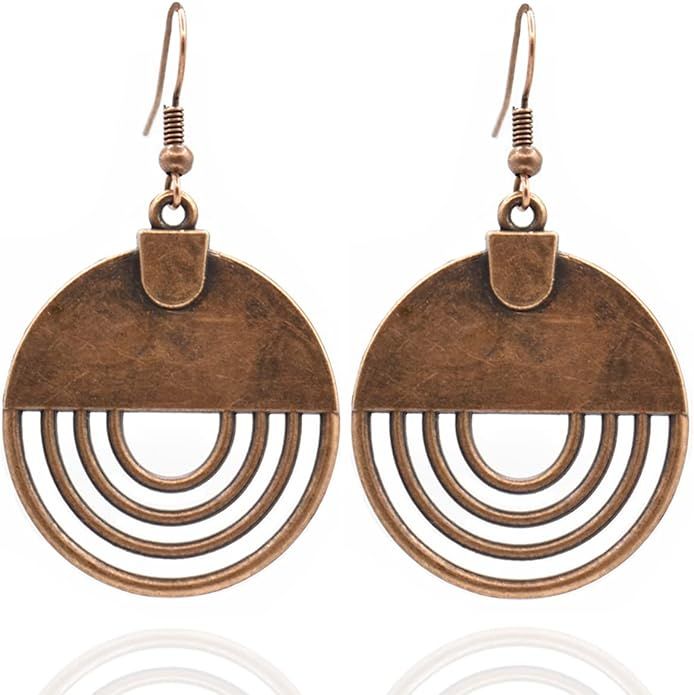 Bohemian Earrings - Dangle Boho Earrings - Brass Dangle Earrings - Boho Jewelry - Bohemian Jewelr... | Amazon (US)