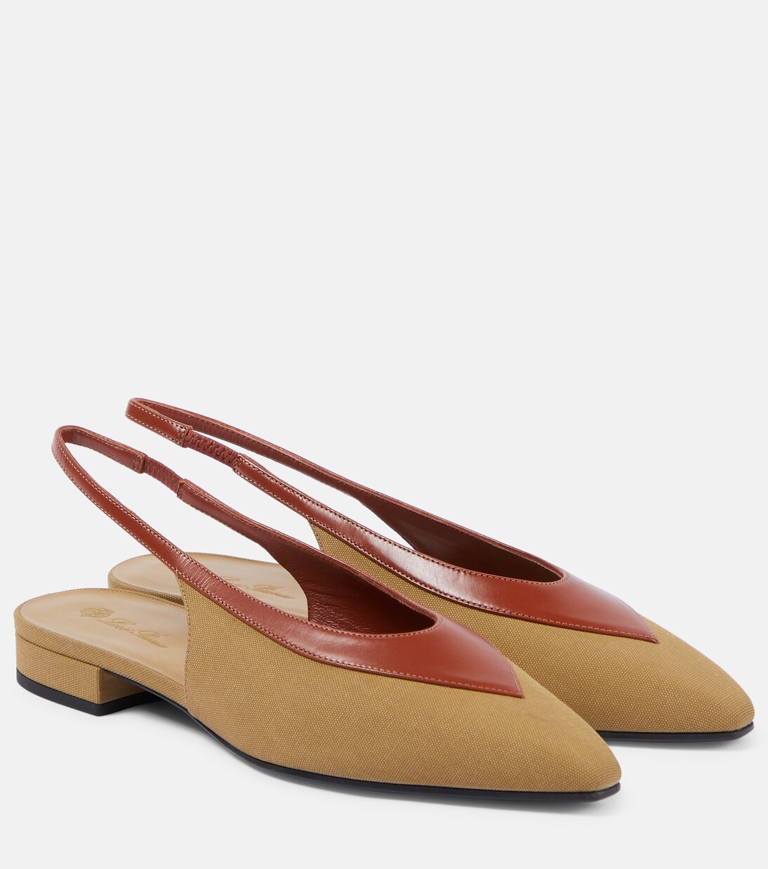Rebecca leather-trimmed slingback flats | Mytheresa (US/CA)