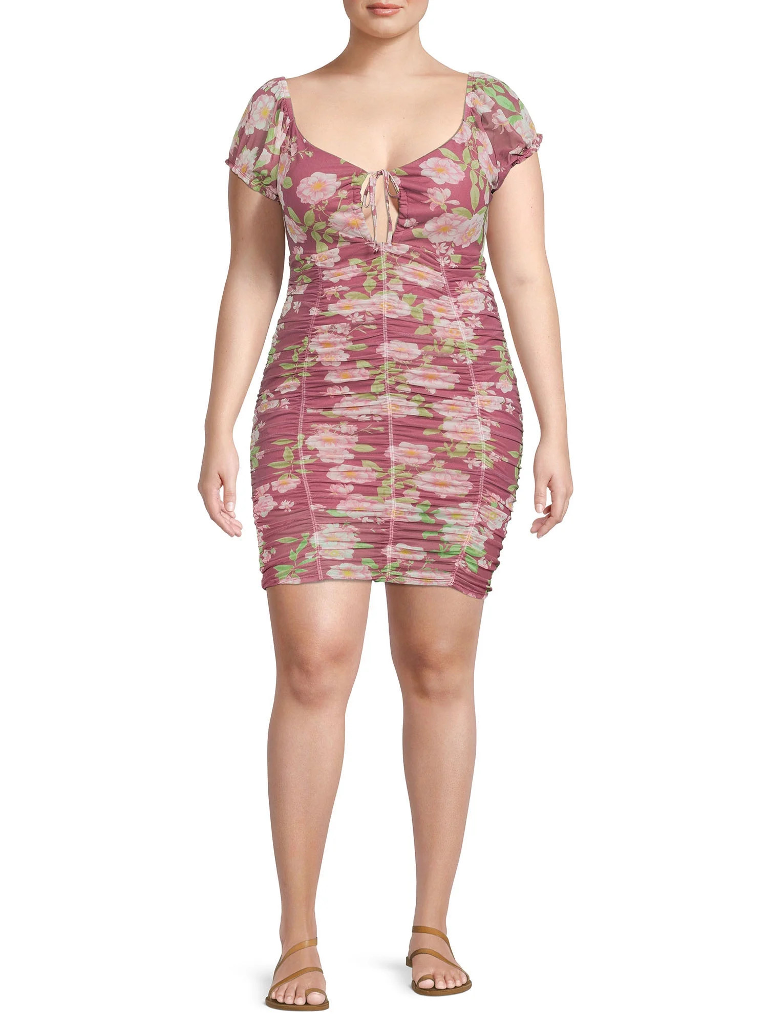 Madden NYC Juniors' Plus Size Sweetheart Cutout Bodycon Dress | Walmart (US)