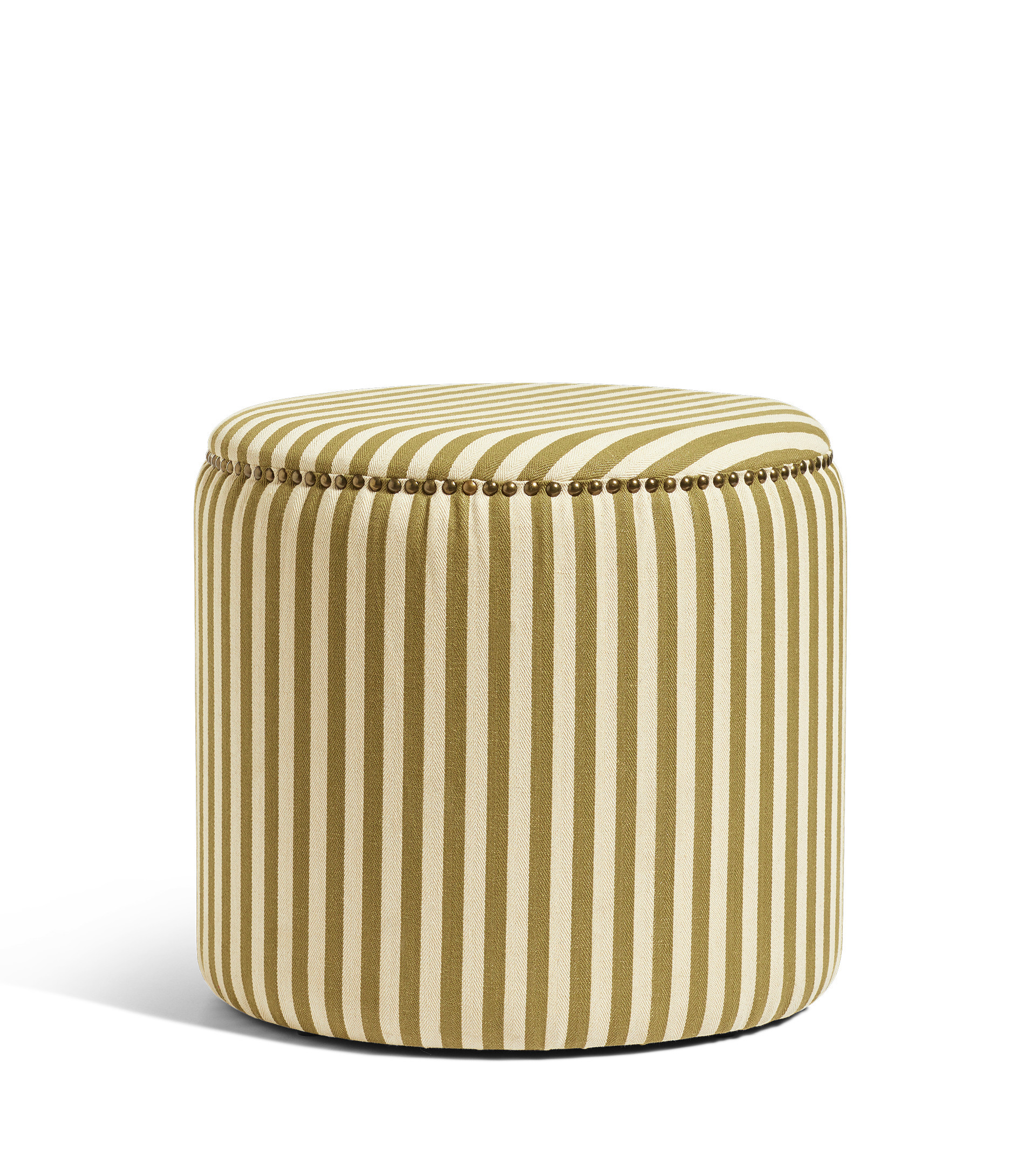 Costellini Linen Ottoman - Olive Stripe | OKA UK