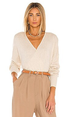 Callahan Vivi Wrap Top in Creme from Revolve.com | Revolve Clothing (Global)