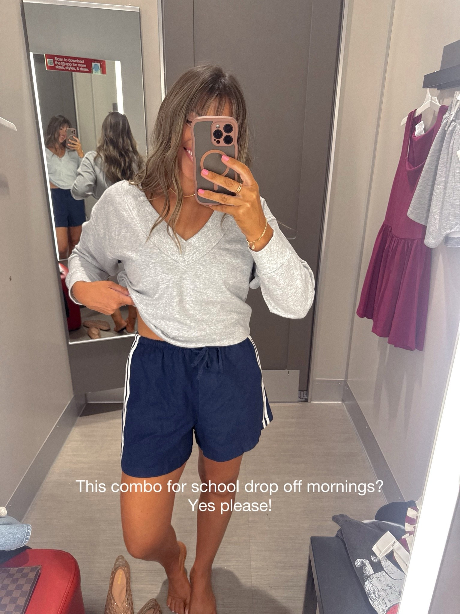 XS sweater. S shorts