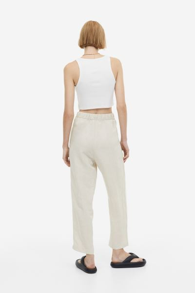 Linen-blend Tapered Pants | H&M (US + CA)