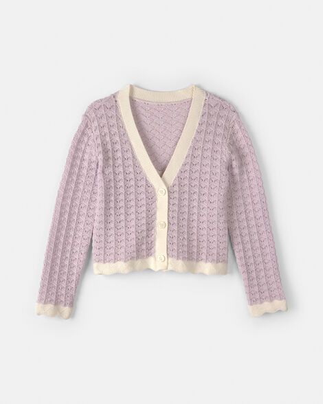 Girls Button-Down Knit Cardigan Sweater - Purple - OshKosh B'gosh | Carter's | Carter's Inc